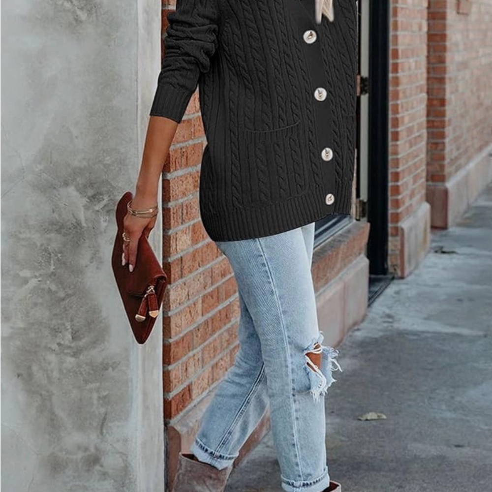 NWOT BLACK CARDIGAN Sweater - Picture 2 of 9